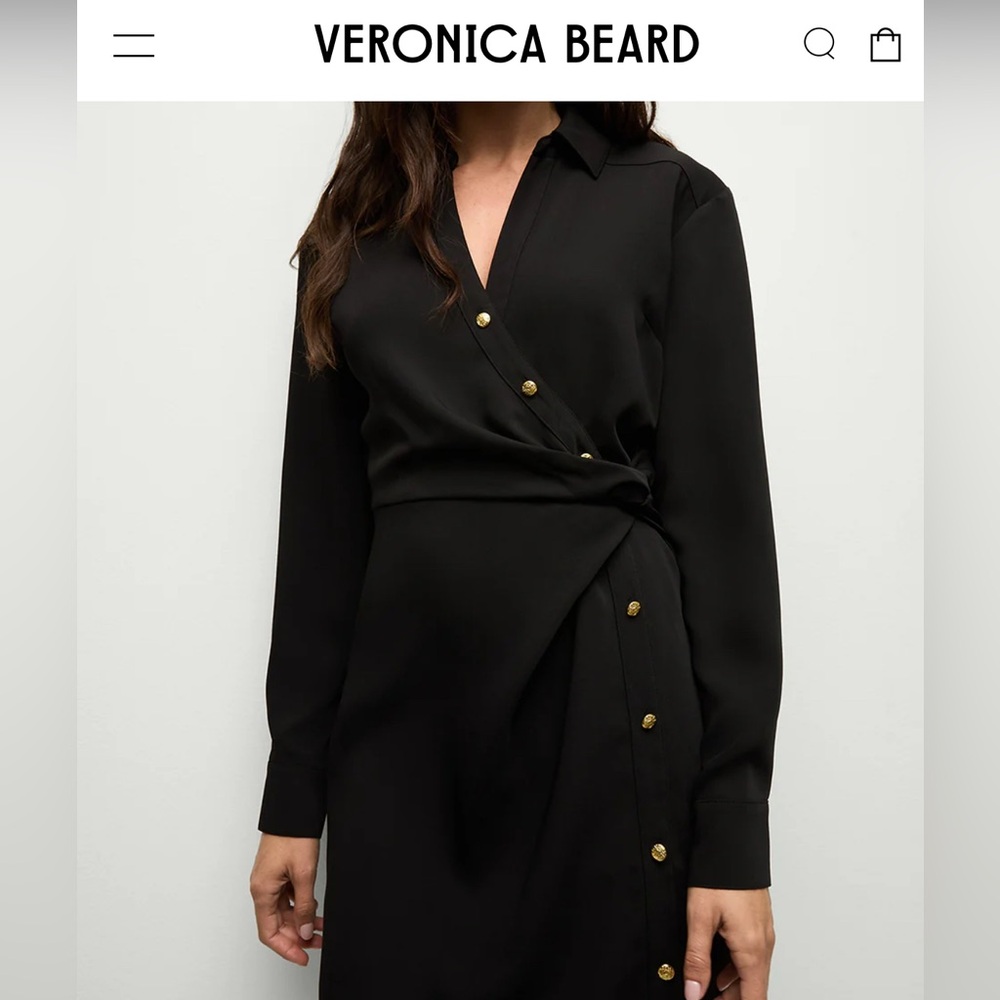 Veronica Beard New Mini Wright Black Wrap Dress G… - image 3